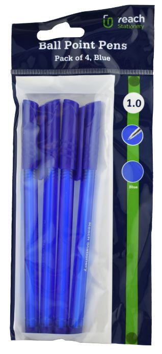 BALL POINT PENS BLUE 4PK (86337)